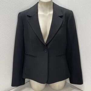 Argent Women's Schoolboy Textured Crepe Blazer – Size 14 – Black